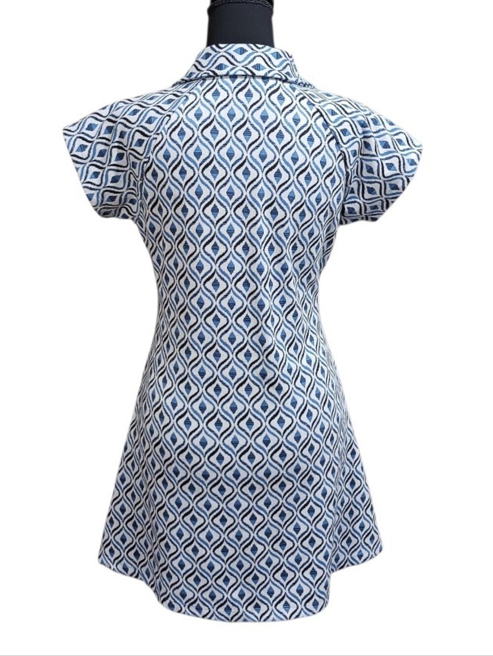 Urban Outfitters Arlo 60s Inspired Zip Mini Dress Go-Go Geometric - Picture 4 of 10
